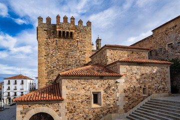 Bujaco Tower, Torre de Bujaco in Caceres Main Square, Extremadura, Spain