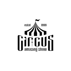 Fototapeta premium Circus tent logo vintage retro template vector illustration