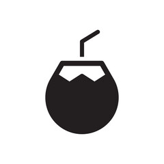 Coconut drink icon - summer drink icon