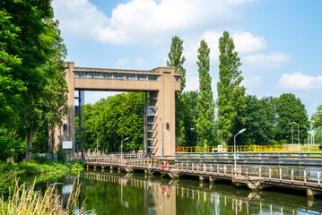 Naklejka premium Sluice in the river Meuse, Netherlands 