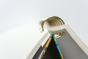 close up of a coil notebook
