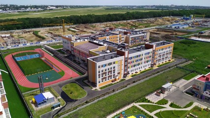 bird's-eye view of school grounds