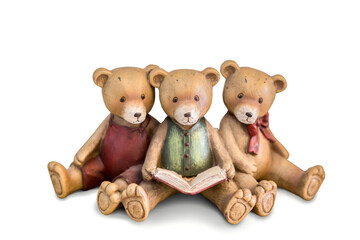 Wooden bear dall isolated on white