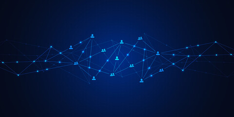 Connecting people and communication concept, social network. Vector illustration