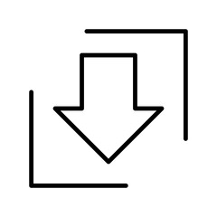 Downarrow Linear Vector Icon Design