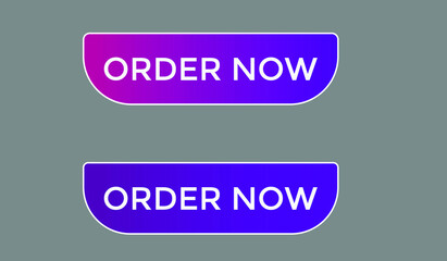order now text web button set, colorful web icon, order now sign