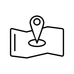 Map Linear Vector Icon Design