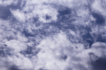 blue sky background with clouds of different sizes