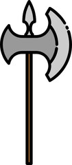 colour lineart axe spear
