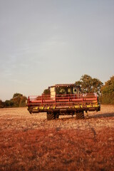 combine harvester working on a field
