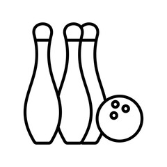 Bowling Vector Line Icon Design
