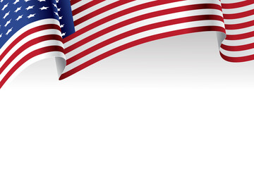 American Flag With White Background