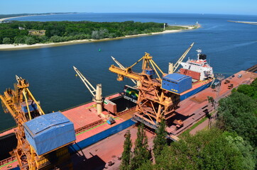 Port morski Świnoujście, widok z latarni morskiej, Polska