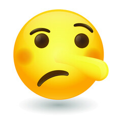 Liyng Face Emoji Icon Illustration. Long Nose Vector Symbol Emoticon Design Vector.