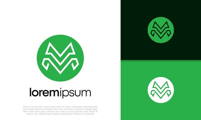 Abstract Initial logo vector. Initials M logo design. Innovative high tech logo template