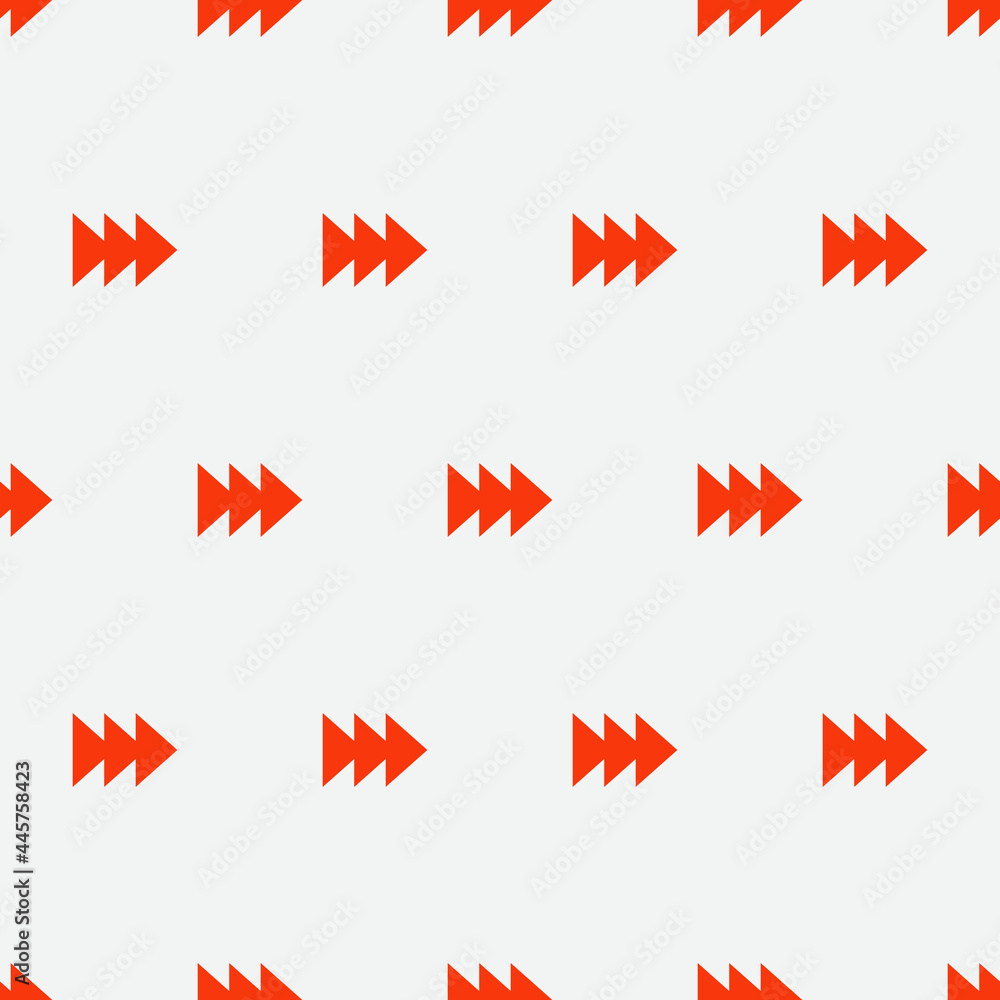 Poster red triple arrows and white background. vector.
