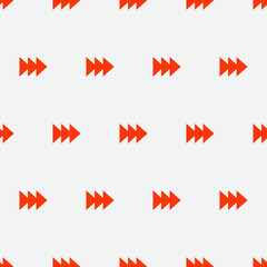 Red triple arrows and white background. Vector.