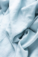Linen fabric in light blue color