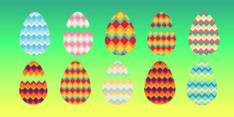 Set of Happy Easter eggs