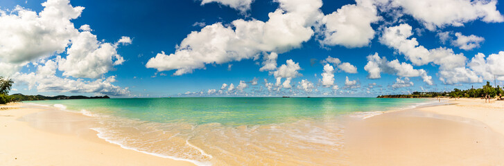 Beach in Antigua and Barbuda Island, West Indies in the Caribbean Sea