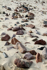 Cuxhaven, Niedersachsen, Deutschland, Europa  --
Fine sea sand on the shore of the Kugelbake. Kugelbake, Cuxhaven, Lower Saxony, Germany, Europe 