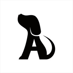 creative simple logo design  initial A dog