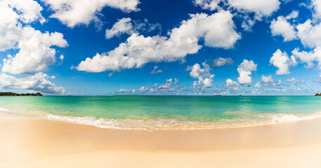 Beach in Antigua and Barbuda Island, West Indies in the Caribbean Sea