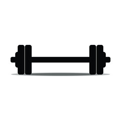 Barbel, Dumbbell Gym Icon on white background. Dumbbell for gym black sign design. Dumbbell vector pictogram vector eps icon. Gym and fitness concept.