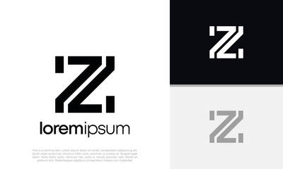 Abstract Initial logo vector. Initials Z logo design. Innovative high tech logo template