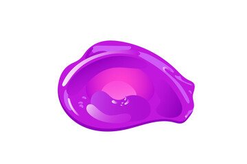 Purple slime stain, splash or blob. Pink jelly in cartoon flat style. Vector design elements..