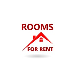Rooms For rent icon with shadow