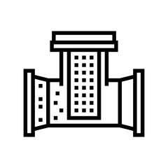 industry water filter line icon vector. industry water filter sign. isolated contour symbol black illustration