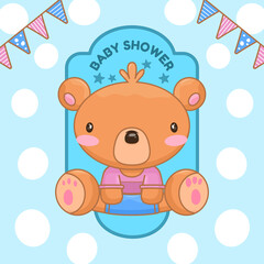 teddy bear illustration for baby shower