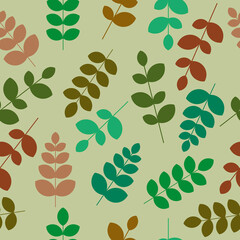 pattern with colorful leaves 