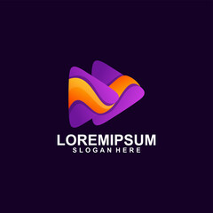 Fototapeta premium Media gradient colorful logo