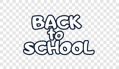 Text back to school in png background