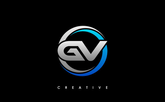 GV Letter Initial Logo Design Template Vector Illustration
