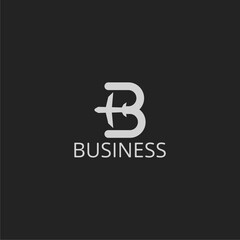 Simple Letter B and Plane Monoline Logo Design