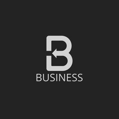 B Logo Arrow.B Letter Design Vector Illustration Of Modern Monogram Icon.
