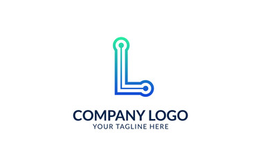 Creative Letter L Logo Template. L Letter Technology Logo Design.