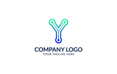 Creative Letter Y Logo Template. Y Letter Technology Logo Design.
