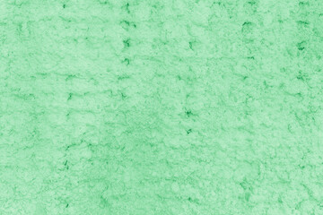 Texture of green plaster. Rough wall of the building.