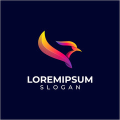 Abstract Eagle Logo Gradient Color