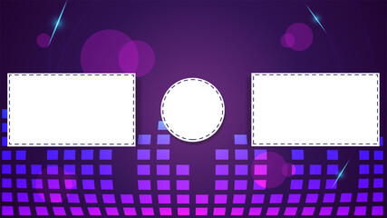 The ultimate Youtubee screen with purple design and music lines. Youtubee Video Template, Background, Outro Card, End Screen, Banner, Channel. Social media design.