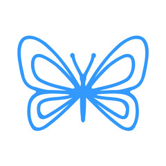 Butterfly contour vector drawing. Insect butterfly coloring book.