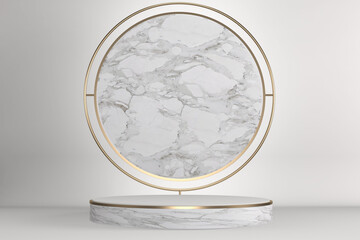 Modern black podium on white background. 3D rendering