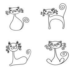 Doodle cat character set
