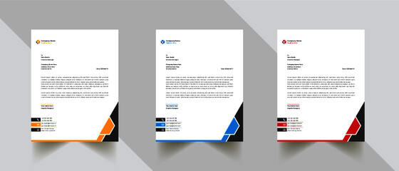 Modern And Clean Letterhead Design Template Business Style Professional Template Design Creative Business Letterhead Design Template for your business, with color variation 