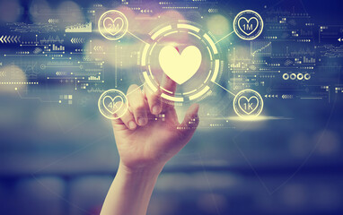 Get more likes concept with a hand pressing a button