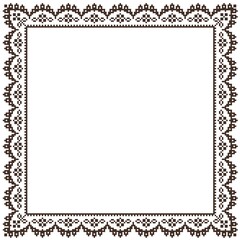 Brown and white frame with slavic ornament.